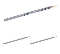 Faber-Castell 117012-1 lapiz Grip 2001. 2H. Dureza 4, sin goma. Color gris. Punto de relieve antiestrés (Paquete de 3)
