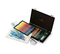 Faber-Castell 117506 - Estuche de madera con 48 ecolápices acuarelables y accesorios, multicolor