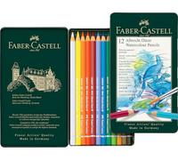Faber-Castell 117512 - Estuche de metal con 12 ecolápices acuarelables, multicolor
