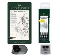Faber-Castell 119065 Castell 9000 - Lote de 12 lápices de papel 8B - 2H