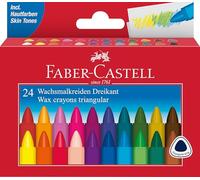 FABER-CASTELL 120024 - Crayones de cera triangulares, 24 crayones de cera para niños y adultos