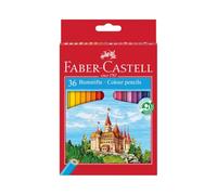 Faber-Castell 120136 - Estuche cartón con 36 lápices hexagonales multicolor, lápices escolares de colores