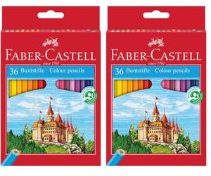 Faber-Castell 120136 - Set de lápices de colores Castel, 36 lápices de colores para niños y adultos (Paquete de 2)