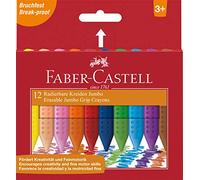 FABER-CASTELL 122540 - Tizas borrables Jumbo GRIP, estuche de cartón con 12 unidades
