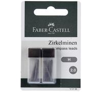 Faber-Castell 123198 - Compás de minas, 2 mm, 12 unidades) Mina para compás, 2 p