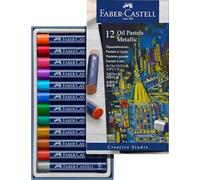 Faber-Castell - 127014. Estuche con 12 pasteles grasos metálicos. Studio Oil.