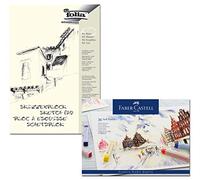 Faber-Castell 128336 - Estuche de tizas pastel blandas Studio Quality de 36 piezas (tizas + bloc de bocetos)