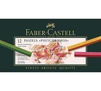 Faber-Castell 128512 - Estuche de cartón con 12 tizas pastel polychromos, multicolor