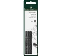 Faber-Castell 129997 - PITT carboncillo blando, set de 3, negro