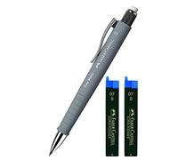 Faber-Castell 133388 - Portaminas Poly Matic, 0,7 mm (gris + minas de repuesto)