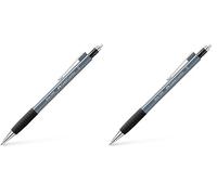 Faber-Castell 134589 Grip 1345 Stone Grey - Portaminas (dureza B, grosor de la mina 0,5 mm, con goma de borrar integrada, 1 unidad) (Paquete de 2)