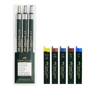 Faber-Castell 136030 TK-FINE 9760 - Juego de 3 portaminas, grosor de la mina: 0,35 mm; 0,5 mm + 0,7 mm, cuerpo de color verde