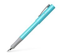 Faber-Castell 140986 Grip Pearl Edition - Pluma estilográfica (trazo M), color turquesa