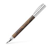 Faber-Castell 148170 - Pluma Estilográfica Ambition con Cuerpo en Madera de Coco - Plumín de Acero Inoxidable - Trazo M