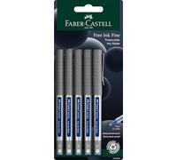 Faber-Castell 148197 Uni-Ball Eye UB-157 - Rotulador de bola, 5 unidades, trazo de 0,4 mm, color azul