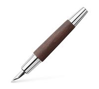 Faber-Castell 148211 - Pluma Estilográfica E-motion - Cuerpo en Madera de Pperal - Plumín de Acero Inoxidable - Trazo F - Marrón Oscuro