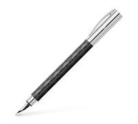 Faber-Castell 148920 - Pluma estilográfica con cuerpo en resina de color negro, guilloqueada y acabado Rhombus, trazo M