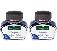 Faber-Castell 149839 - Vaso de tinta, borrable, 30 ml, color azul real (azul real, vaso de tinta de 30 ml, 2 unidades)