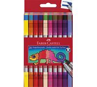 Faber-Castell 151119 - Estuche con 20 Rotuladores con Dos Puntas - Fina y Gruesa