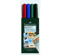 Faber-Castell 1513 04 - Marcador permanente MULTIMARK, dureza: F, estuche de 4,
