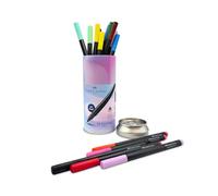 Faber-Castell 151617 - Bote de Metal con 15 Rotuladores Grip FinePen - 0,4 mm