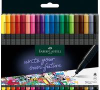 Faber-Castell 151620 - Estuche con 20 rotuladores de punta fina grip, multicolor