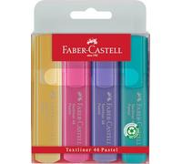 Faber-Castell 154610 - Estuche con 4 Marcadores Fluorescentes Tonos Pastel Textliner 46 - Colores Surtidos.