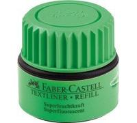 Tinta rotulador faber castell textliner fluorescente 1549 con sistema capilar color verde frasco de 30 ml