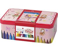 Faber-Castell 155534 - Caja Metálica con 33 Rotuladores Multicolor Connector - Incluye 10 Conectores y 2 Plantillas para Colorear con Motivo de Bailarina