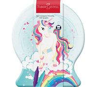 Faber-Castell - Set de rotuladores Connector 155544 Unicornio - Maletín metálico, 33 unidades, lavable