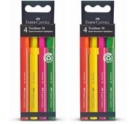 Faber-Castell 157774 - Pack de 4 Subrayadores Textliner 38 - Multicolor (Paquete de 2)