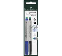 Faber-Castell 1595 99 Multimark - Rotulador no permanente, grosor F, 2 unidades, color azul y negro