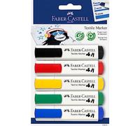 Faber-Castell 159520 - Blister con 5 marcadores textiles. Básicos.