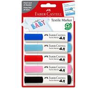 Faber-Castell 159530 - Blister con 5 marcadores textiles. Baby-party.