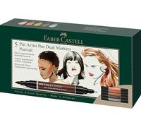 Faber-Castell Estuche 5 Pitt Artists Pen Dual Marker Retrato (162009) Nuevo