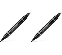 Faber-Castell - 162199 Pitt Artist Pen Dual Marker tinta china. Color 199. Negro (Paquete de 2)
