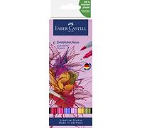 Faber-Castell 164527 - Pack de 6 Goldfaber Aqua Dual Markers con Doble Punta - Flores