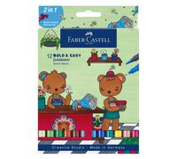 Faber-Castell Goldfaber - Marcadores de bocetos, atrevidos y fáciles, juego de 12 marcadores para colorear, a base de alcohol, tinta de secado rápido, punta de doble punta, suministros de juego de