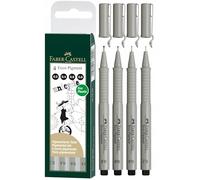 Faber-Castell Estuche con 4 rotuladores calibrados 167004 ECCO Pigment 0.2/0.4/0.6/0.8 Negro