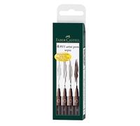 Faber-Castell 167101 - Pack de 4 rotuladores Pitt diferentes grosores, color sepia
