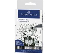 Faber-castell 167107 rotulador de punta fina negro, gris 8 pieza(s)