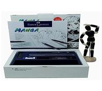Faber-Castell 167136 - Pack Manga Starter Set, estuche de iniciación, incluye instrucciones, set de rotuladores y lápices de dibujo y maniquí