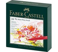 Faber-Castell 167147 - Estuche estudio con 24 rotuladores PITT® punta de pincel, multicolor