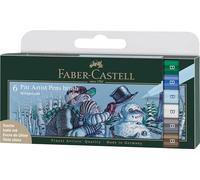 Faber-Castell 167176 - Rotuladores de tinta Pitt Artist Pen Winterlude, B, 6 lápices de pincel