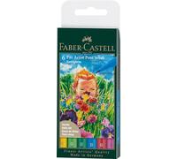 Faber-Castell 167177 Pitt Artist Pen Springtime, B, estuche de 6 unidades