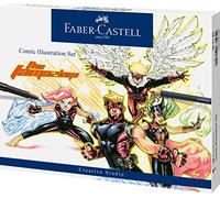Faber-Castell Creative Studio - Juego de ilustración de cómic, multicolor, 15 piezas, para arte, manualidades, dibujo, bocetos, hogar, escuela, universidad, colorear