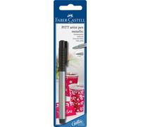 Faber-Castell 167398 - Rotulador Pitt artist pen, grosor 1,5 mm, blister, plata