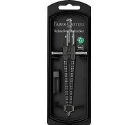 FABER-CASTELL 174434 - Compás de ajuste rápido Grip, negro, juego de compases con piezas de repuesto y minas