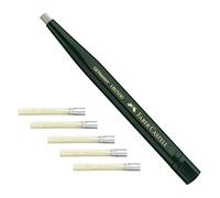 Faber-Castell 180300 - Pasador giratorio con borrador de cristal, color verde + 5 minas de repuesto 180600