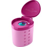 Faber-Castell 181795 - Sacapuntas Grippy con protección contra Cortes, sacapuntas Rosa con Recipiente, para lápices de Colores de 17,8 mm de diámetro